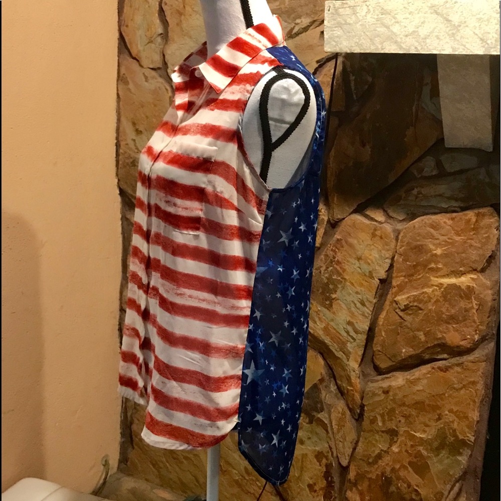 Jessica Simpson sheer patriot shirt